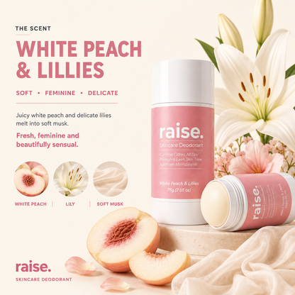 Skincare Deodorant. White Peach & Lillies 75g