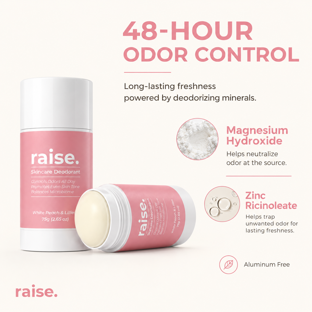 Skincare Deodorant. White Peach & Lillies 75g