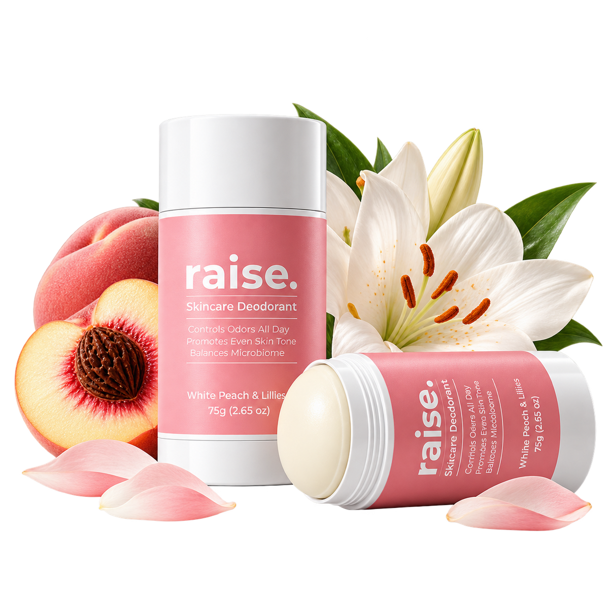 Skincare Deodorant. White Peach & Lillies 75g